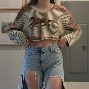 Cider Cropped Horse Shirt